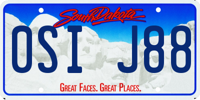 SD license plate 0SIJ88