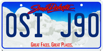SD license plate 0SIJ90