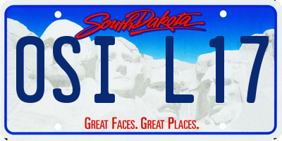 SD license plate 0SIL17