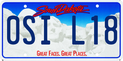 SD license plate 0SIL18