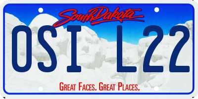 SD license plate 0SIL22