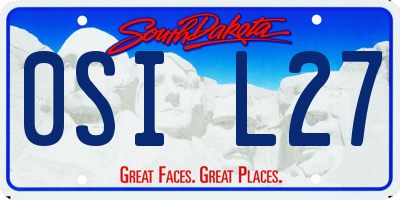 SD license plate 0SIL27