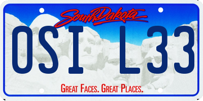 SD license plate 0SIL33