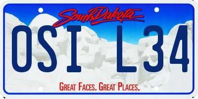 SD license plate 0SIL34