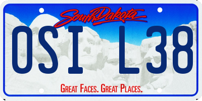 SD license plate 0SIL38