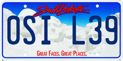 SD license plate 0SIL39