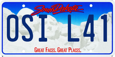 SD license plate 0SIL41