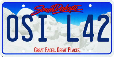 SD license plate 0SIL42