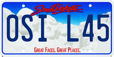 SD license plate 0SIL45