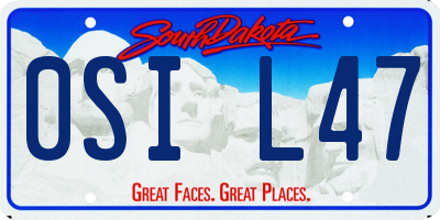SD license plate 0SIL47
