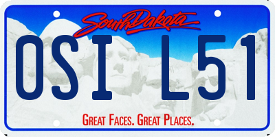 SD license plate 0SIL51