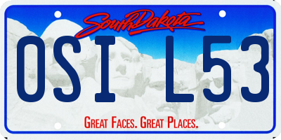 SD license plate 0SIL53