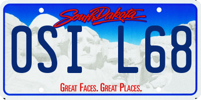 SD license plate 0SIL68