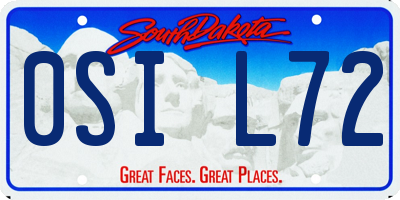 SD license plate 0SIL72