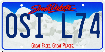 SD license plate 0SIL74