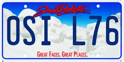SD license plate 0SIL76