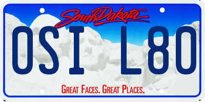 SD license plate 0SIL80