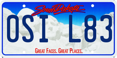 SD license plate 0SIL83