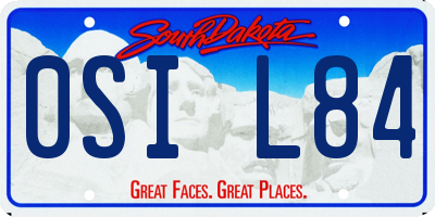 SD license plate 0SIL84