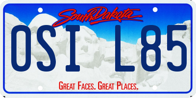 SD license plate 0SIL85