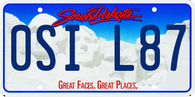 SD license plate 0SIL87
