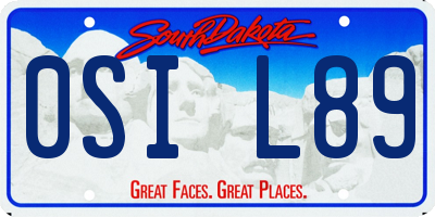 SD license plate 0SIL89