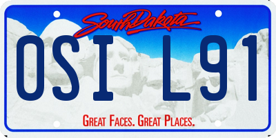 SD license plate 0SIL91