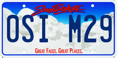 SD license plate 0SIM29