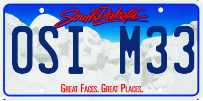 SD license plate 0SIM33