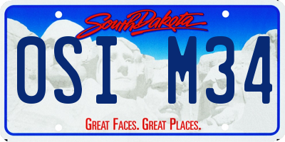 SD license plate 0SIM34