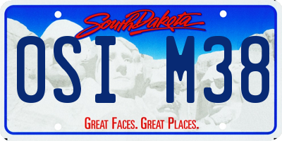 SD license plate 0SIM38
