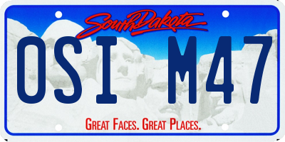 SD license plate 0SIM47
