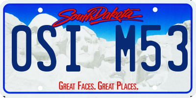 SD license plate 0SIM53