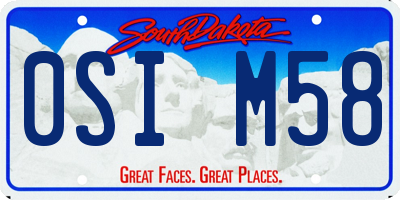 SD license plate 0SIM58