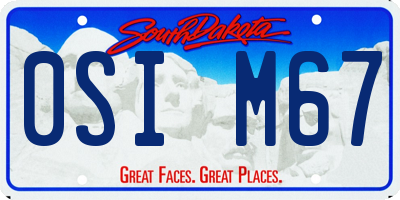 SD license plate 0SIM67