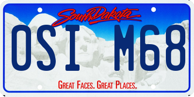 SD license plate 0SIM68