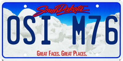 SD license plate 0SIM76
