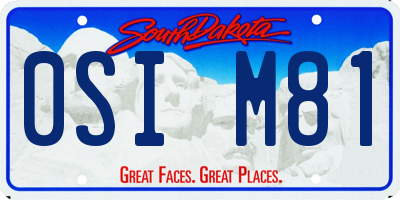 SD license plate 0SIM81