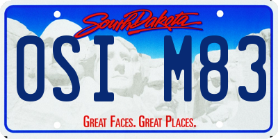 SD license plate 0SIM83