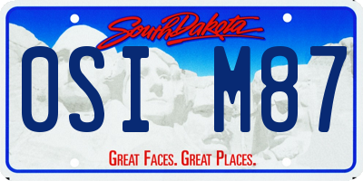 SD license plate 0SIM87