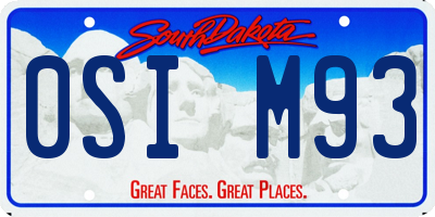 SD license plate 0SIM93
