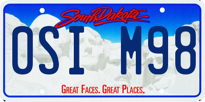 SD license plate 0SIM98