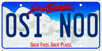 SD license plate 0SIN00