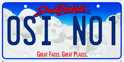 SD license plate 0SIN01