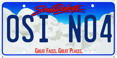 SD license plate 0SIN04