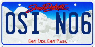 SD license plate 0SIN06