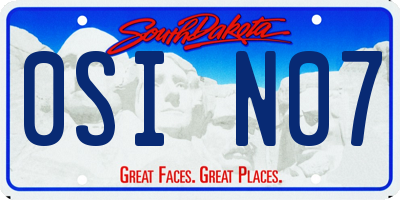 SD license plate 0SIN07