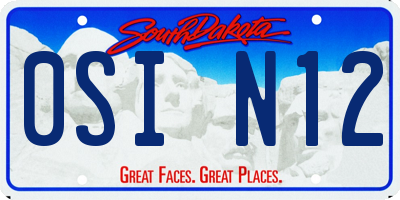 SD license plate 0SIN12