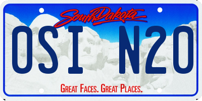SD license plate 0SIN20