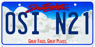 SD license plate 0SIN21